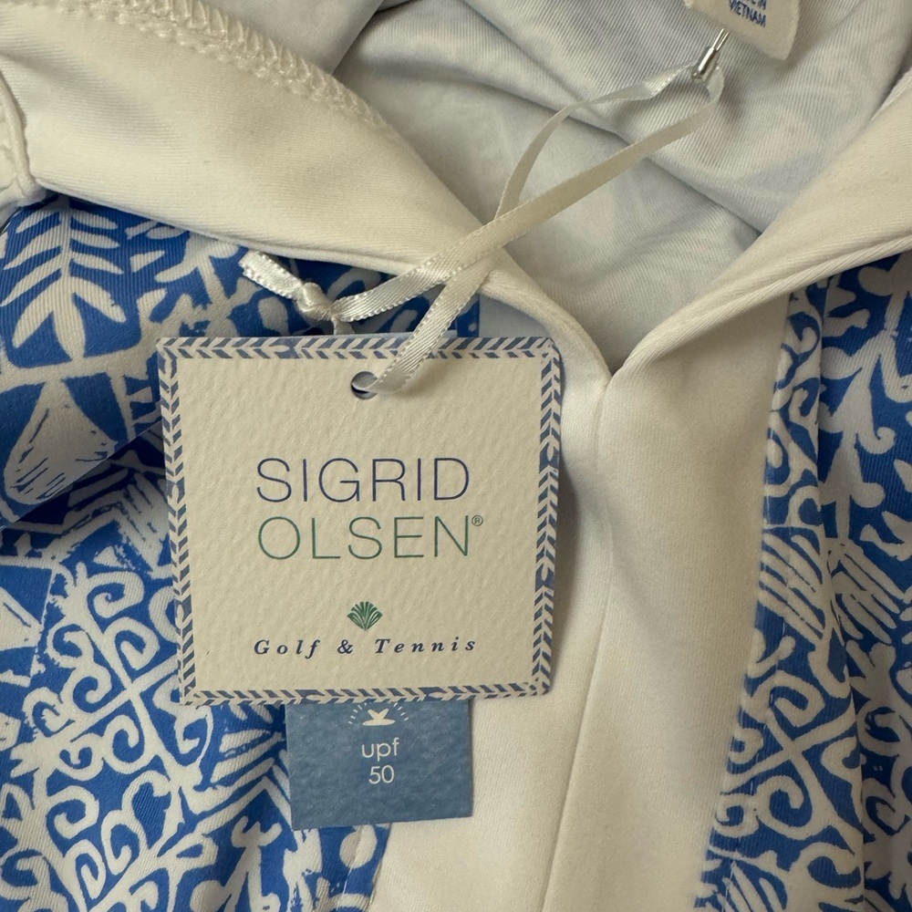 Sigrid Olsen Golf & Tennis V-Neck Sleeveless Dress - Blue & White. Size S. NWT - Picture 6 of 8